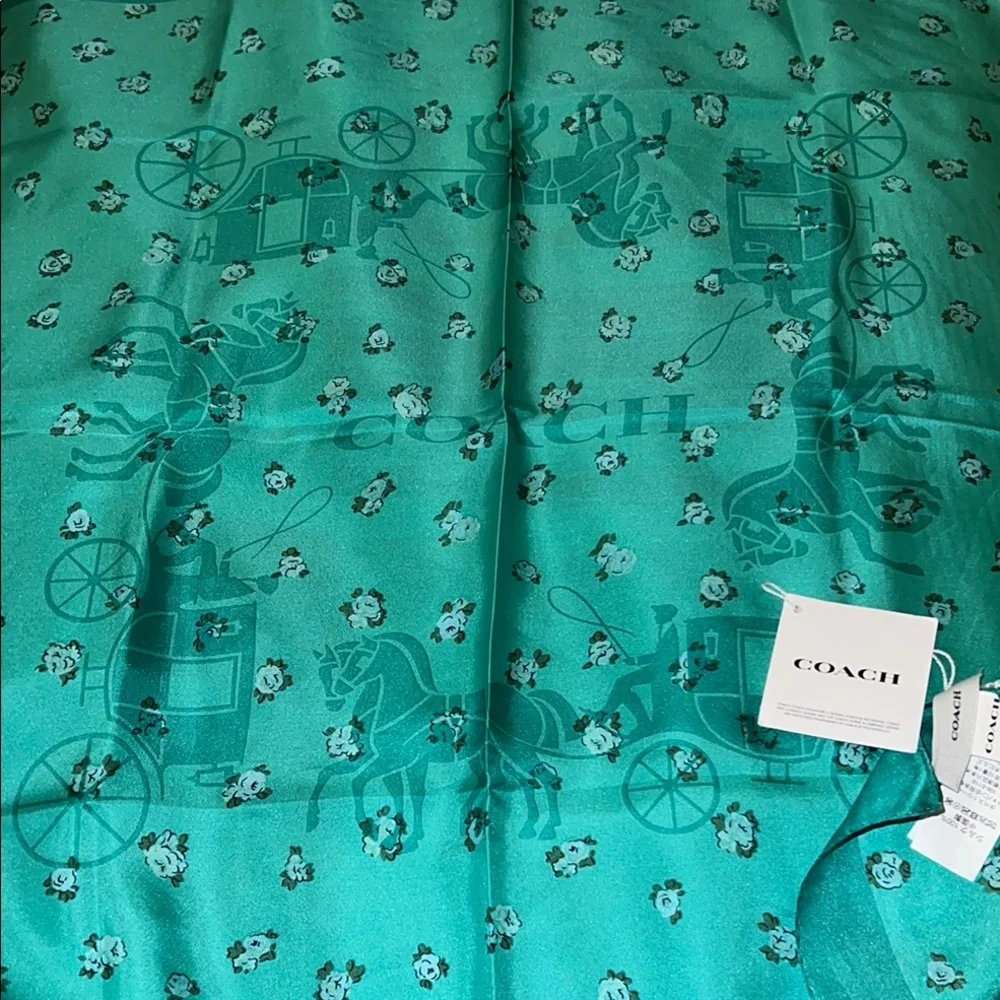 NWT Coach horse & carriage Silk Scarf